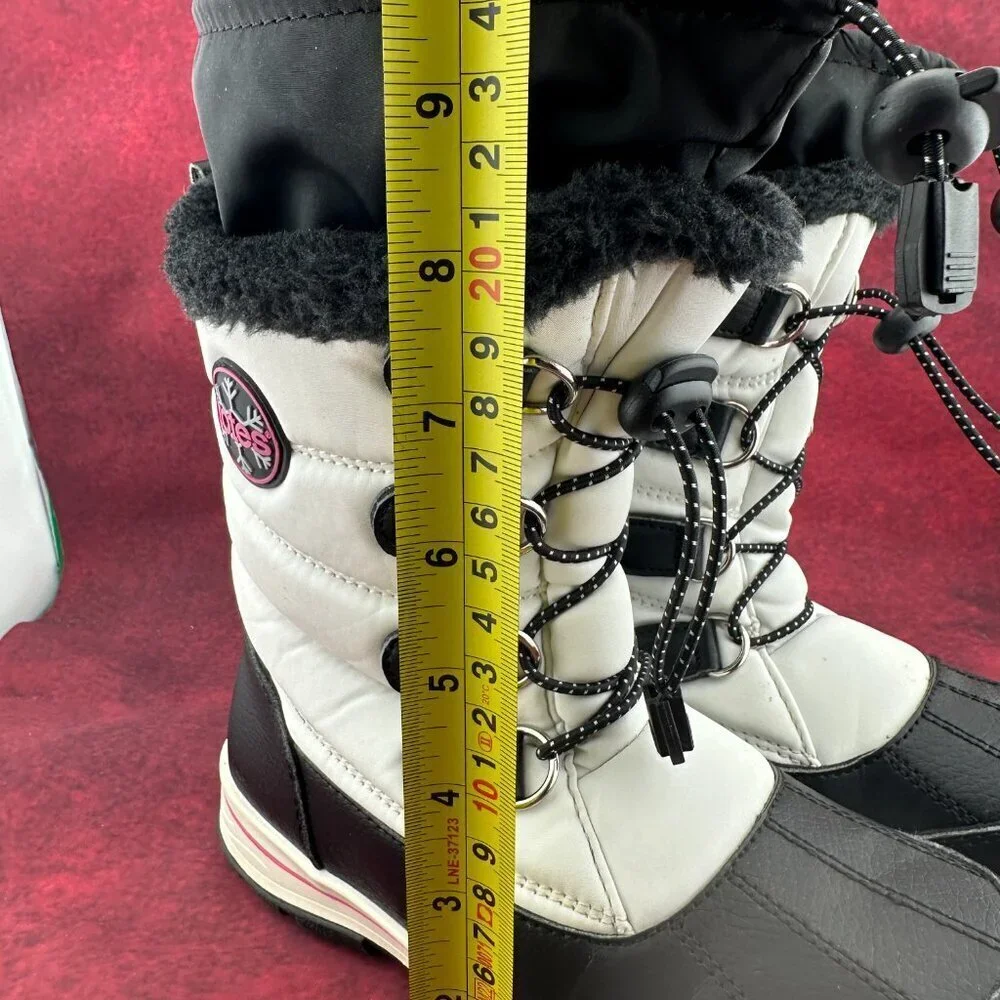 TOTES ALPINE MACKENZIE KIDS GIRLS WINTER BOOTS WHITE & BLACK THERMOLITE SIZE 4M